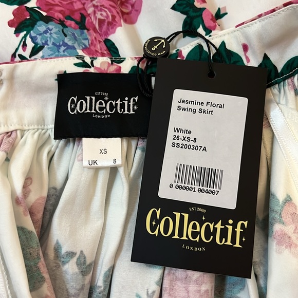 Collectif Jasmine Floral Swing skirt | XS NWT (UK 8) - Picture 7 of 7
